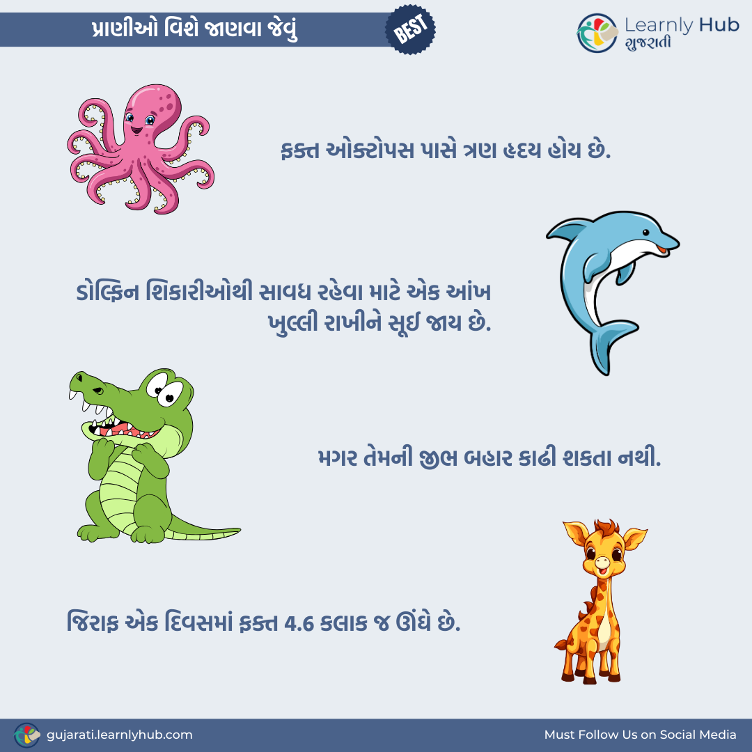 animals vishe student mate janva jevu gujarati